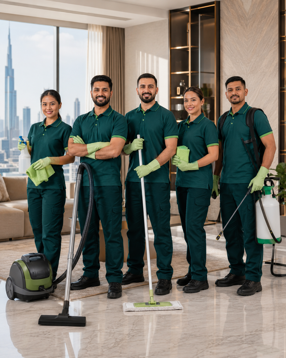 MAFI MUSHKIL cleaning team in Dubai